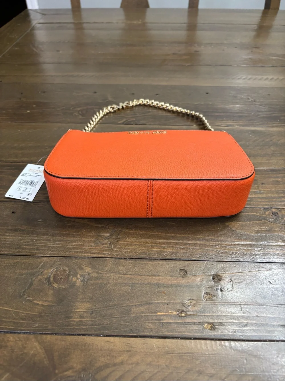 Michael Kors Small Chain Pouchette Leather Shoulder Bag